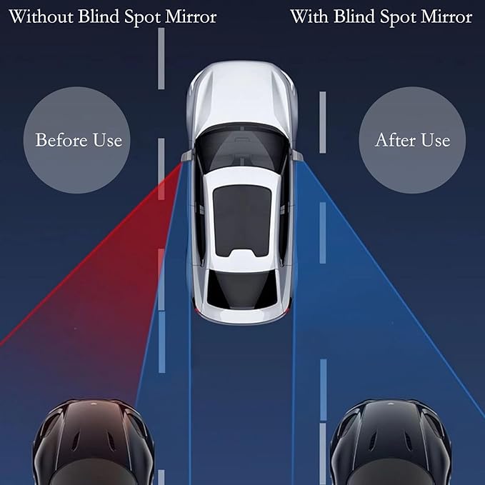 2Pcs Cars BlindSpot Mirrors Side Mirror Removable Adjustabe Angle Round Wide Angle Convex RearView Mirror Car Accessories Universal HD Glass for Suvs Auto Motorcycles RVs