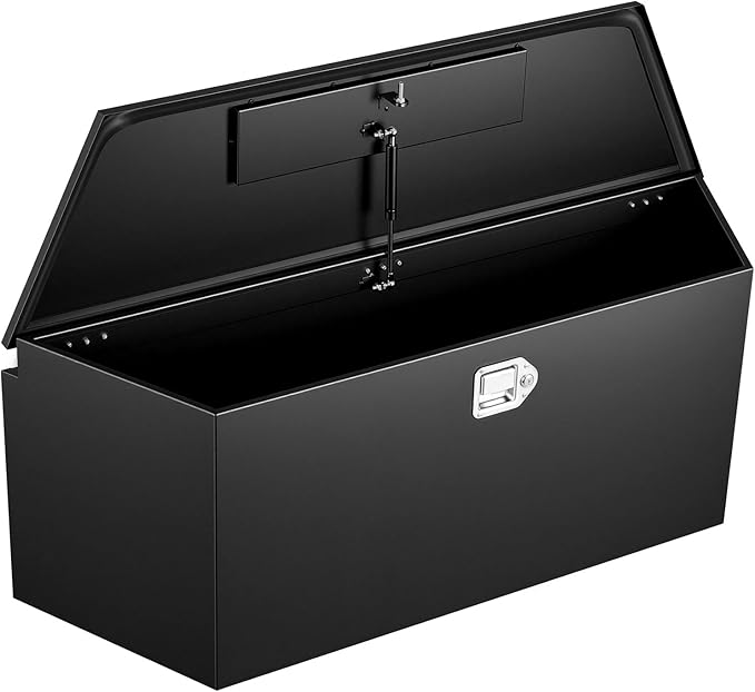 VEVOR Trailer Tongue Box, Heavy Duty Trailer Tongue Tool Box Storage Organizer with Lock & Keys, Utility Tool Chest for Pickup Truck Bed, RV, SUV, Off-Road Vehicle, Steel, 49" x 13.9" x 18.5"