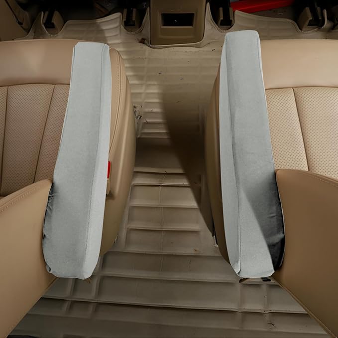 AUCELI 2 Pcs Car Front Seat Armrest Covers, Cloth Fabric Armrest Protectors, Direct Replacement Center Console Lid Armrest Cover Skin, Universal Accessories for Car, SUV, Truck and Van