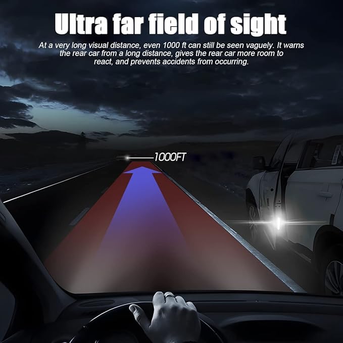 4PCS Reflective Open Warning Stickers for Car Door, Night Visibility Auto Safety Prompt Decals, 3.6 Inch Anti-Collision Protective Strip Tape, Car Accessories Universal for Truck, SUV, Van (Silver)