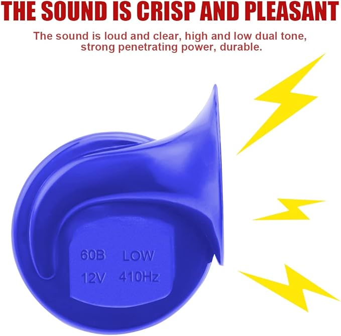 Super Loud Train Horns, Car Waterproof Durable Air Electric Snail Horn, 12V Raging Sound Air Horns Replacement Kit, Automotive Accessories Universal for Car, Motorcycle, Truck, Bike, Boat (Blue)