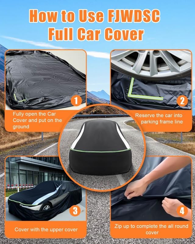 Full Enclosed Car Covers Fit Sedan/Coupe/CabrioLength 165-177 inches