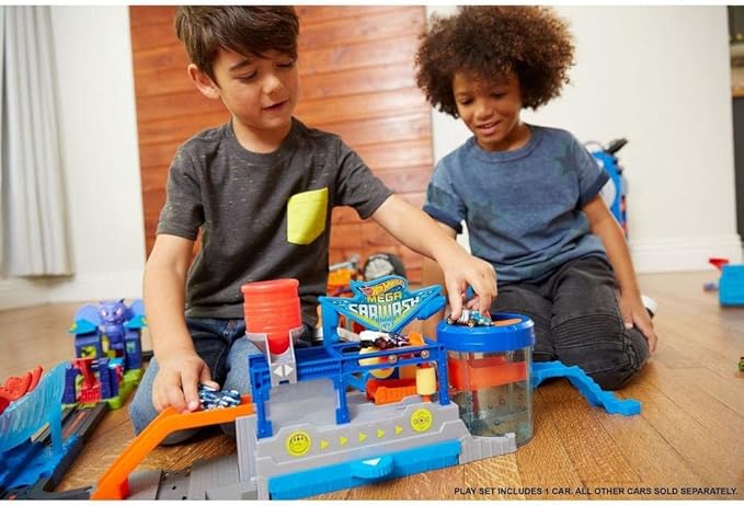 Hot Wheels FTB66 City Mega Car Wash Connectable Play Set with Diecast & Mini Toy Car
