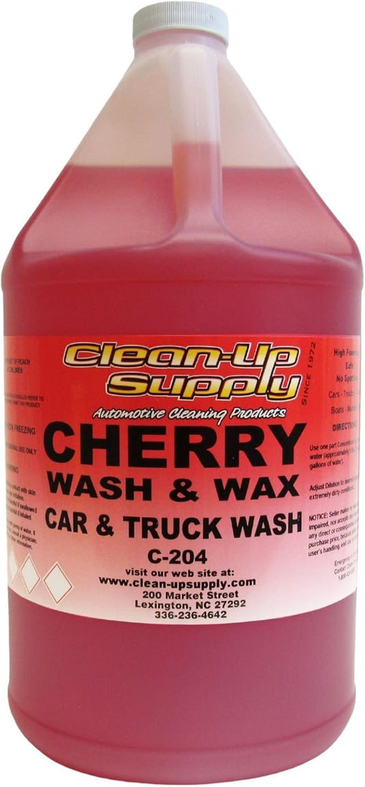 Professional Cherry Soap Wash & Wax High Foam Car Wash Shampoo, pH Balanced, Spot Free Easy Rinse