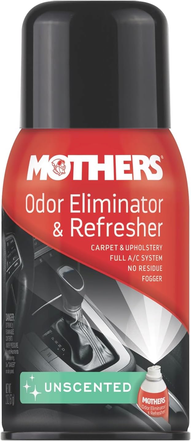 Mothers Odor Eliminator & Refresher, Unscented, 2 oz. Aerosol – Whole-Car Fogger Neutralizes Smoke, Pet, Food & Mildew Odors with CMM® Technology, Freshens Cabin & Vent Ducts (06810)