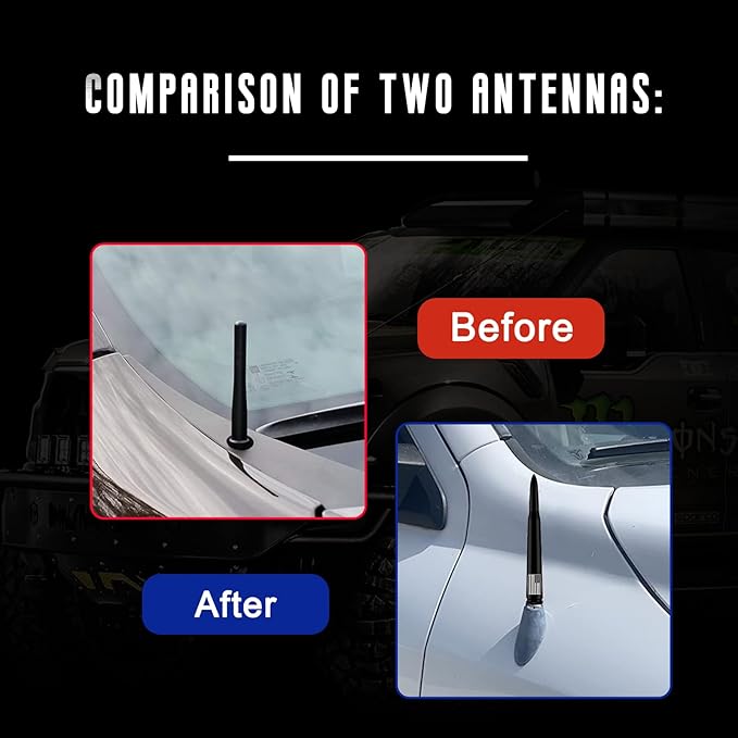 Car Bullet Antenna with Valve Stem Caps for GM Chevy Silverado 1500 2500 3500 HD Avalanche Ford F Series F150 F250 GMC Sierra 1500 2500 3500 Denali Heavy Truck Accessories (Black)- 7inch- America Flag