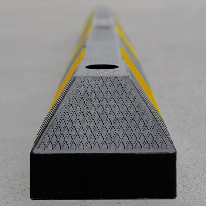 72" Heavy-Duty Rubber Parking Curb, Installation Kits Included 6-Foot Wheel Stopper for Garage, Driveway & Parking Lot Vehicles Truck Driveway Protect Cars Vans Trucks Pumpers (72" - 2Pack)