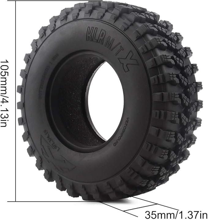 INJORA RC Tires 1.9inch 4Pcs RC Rubber Tyre Set Wheel Tires for 1:10 RC Crawler Axial SCX10 SCX10 III AXI03007 D90 TF2 MST Tamiya
