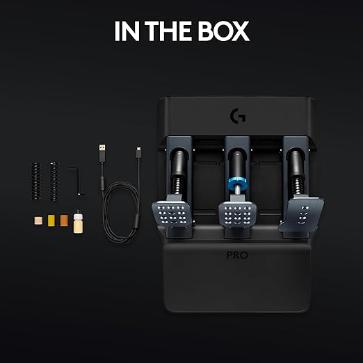 Logitech G PRO Racing Pedals - Racing Simulator Pedals with 100kg Load Cell Brake, Fully Customizable, Swappable Springs & Elastomers, Modular Design