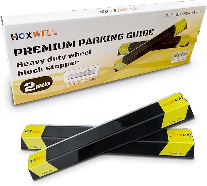 HOXWELL 16" 2 Pcs Heavy Duty Parking Aid for Garage, Parking Gadgets Protects Car and Garage Walls, Parking Stopper Easy to Install 2 Packs