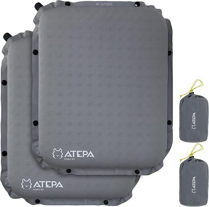 ATEPA Inflatable Seat Cushion, Compact Self-Inflating Seat Cushion for Stadium Airplane Air Travel Bleacher Camping, Blow Up Foam Seat Pad for Outdoor Sports Events Backpacking Hiking Sitting