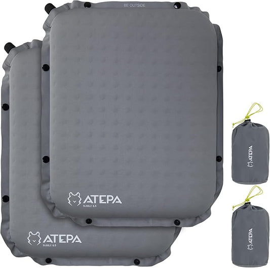 ATEPA Inflatable Seat Cushion, Compact Self-Inflating Seat Cushion for Stadium Airplane Air Travel Bleacher Camping, Blow Up Foam Seat Pad for Outdoor Sports Events Backpacking Hiking Sitting