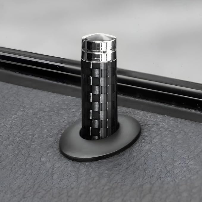 4PCS Carbon Fiber Auto Door Lock Pin Cover, Interior Vehicle Door Pull Pins, Universal for SUV, Truck, Van (Black)