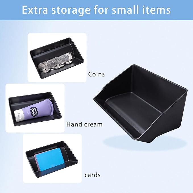 Driver's Air Vent Storage Tray Compatible with 2024 2025 2026 Toyota Tacoma and 2025 2026 Toyota 4Runner Accessories Driver's Side Extra Storage Organizer for Key Coin Card (Upgrade, No need for tape)