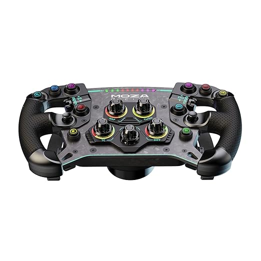 MOZA GS V2P Racing Steering Wheel for PC, 300mm GT driving Wheel sim racing gaming car Wheel, All-aluminum Quick Release, 8-color RPM LED Light