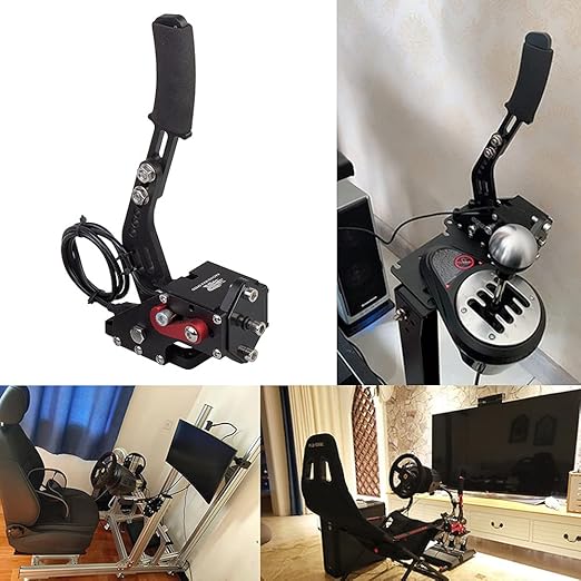 CNRAQR PC Racing Game USB Handbrake for 16Bit SIM for Racing Games, Compatible with G27 G29 G923 T500 T300 Simulate Linear Handbrake(Only PC System)