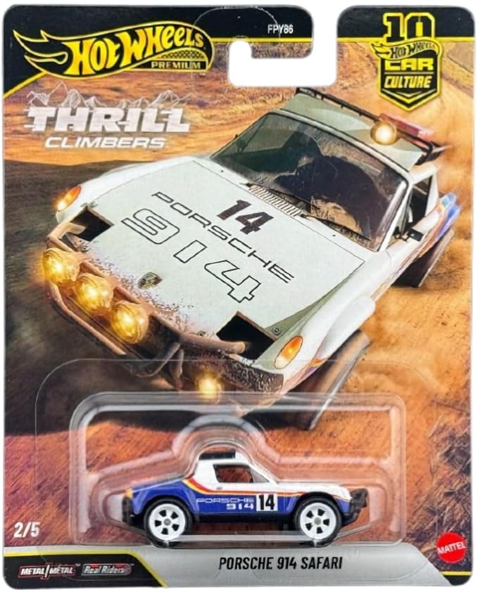 Hot Wheels Premium Thrill Climbers 5-Car Set, Car Culture, Die-Cast 1:64 Scale Rally Cars Bundle FPY86-961Q