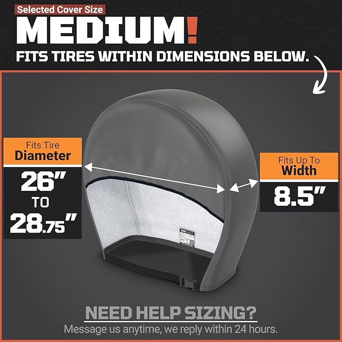 TIRESHIELD PRO Trailer Tire Covers (Set of 2) - Heavy Duty All-Weather UV-Resistant Protective Wheel Covers w/StormLock-System - Year-Round Protection for Your Trailer Tires w/ 26-28.75" Diameter