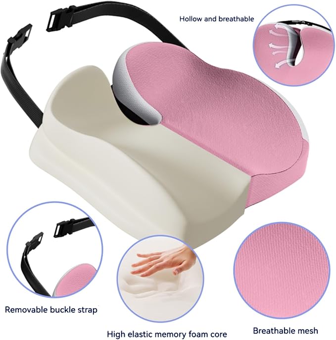 Seat Cushions for Office Chairs Wheelchair Cushion for Long Sitting Back Pain，Memory Foam Seat Car Computer Desk Chair Cushion，Coccyx Cushion for Tailbone Pain Relief Cushion Office Chair Butt Pillow