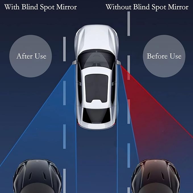 2Pcs Cars Square Blind Spot Mirrors, Car Side Mirror Blindspot Adjustabe Angle 360 Degree Wide Angle Convex RearView Removable for Enhanced Safety Universal Accessories for Suvs RVs Trucks