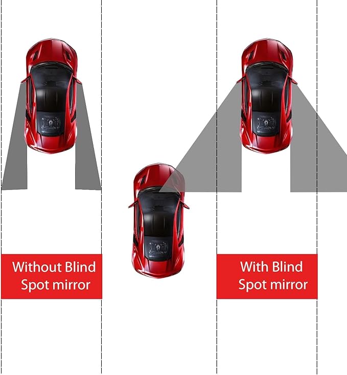 LivTee Blind Spot Car Mirror, Oval HD Glass Frameless Convex Side Mirror Blindspot, Reusable 360° Wide Angle Rear View Car Mirrors with Powerful Adjustable Suction Cup - Exterior Mirrors