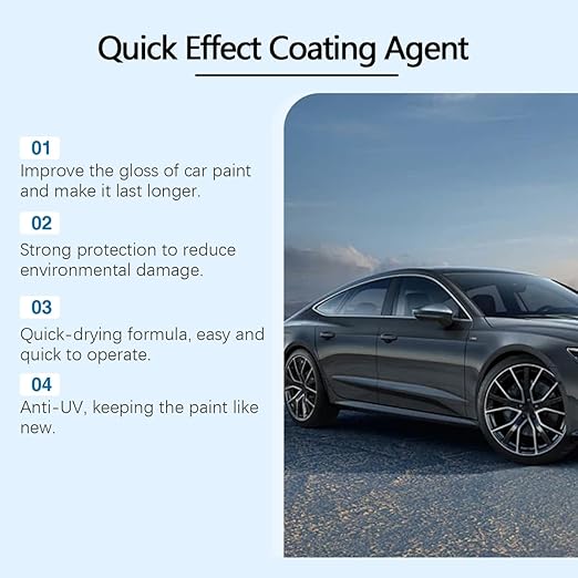 3-in-1 Quick Car Coating Spray,Water Repellent Polish & Protectant for Vehicle Paint,Glass,Wheels - Fast-Acting Hydrophobic Sealant Spray (1PCS)