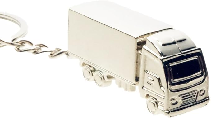 Semi Trailer Truck Freight liner Trucker 18 wheeler Gift Novelty Pickup Keychain Silver