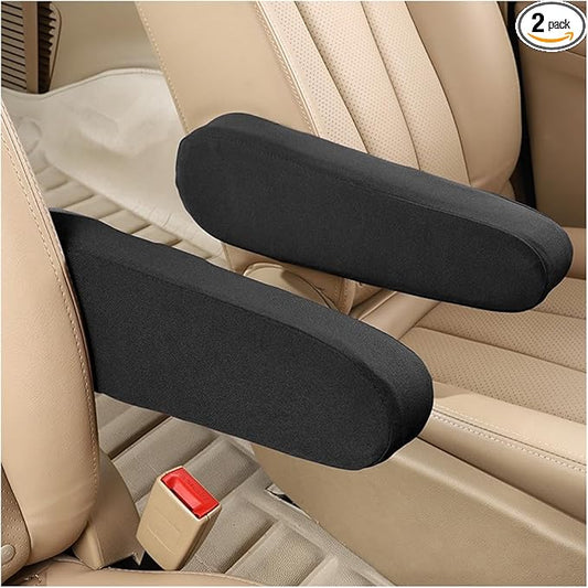 AUCELI 2 Pcs Car Front Seat Armrest Covers, Cloth Fabric Armrest Protectors, Direct Replacement Center Console Lid Armrest Cover Skin, Universal Accessories for Car, SUV, Truck and Van