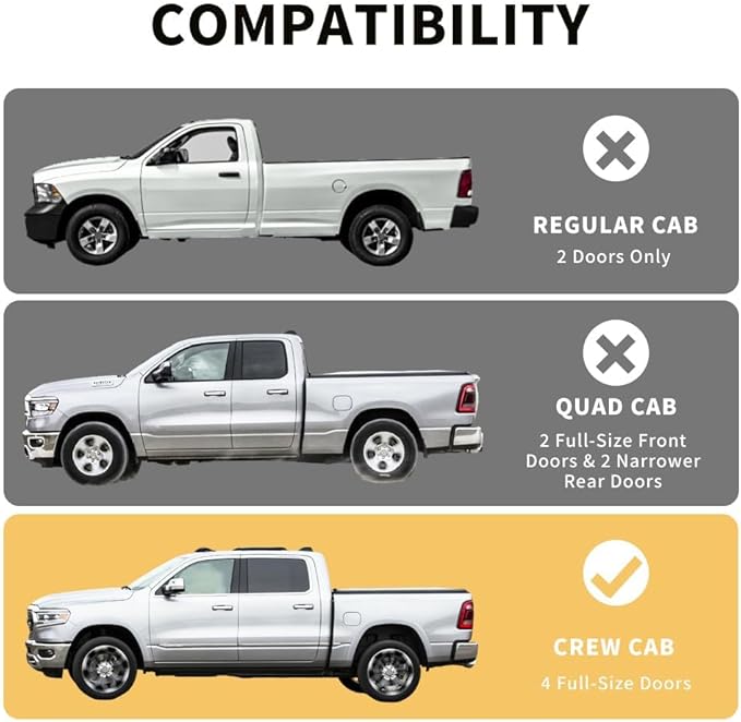 MAXDOM Under Seat Storage Fits for RAM 1500 Crew Cab 4-Door Full Size Pickup (2019-2025, RAM 1500)
