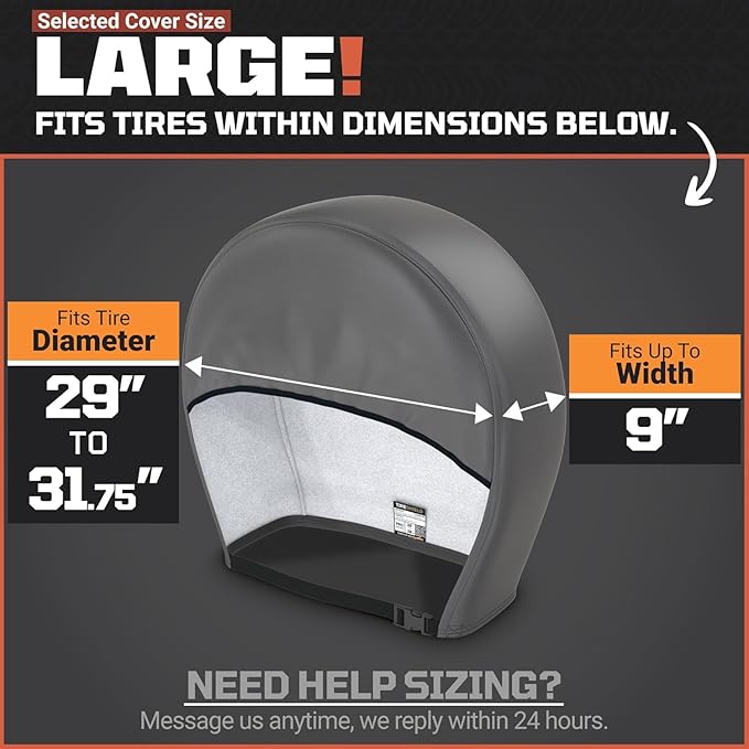 TIRESHIELD PRO Trailer Tire Covers (Set of 2) - Heavy Duty All-Weather UV-Resistant Protective Wheel Covers w/StormLock-System - Year-Round Protection for Your Trailer Tires w/ 29-31.75" Diameter