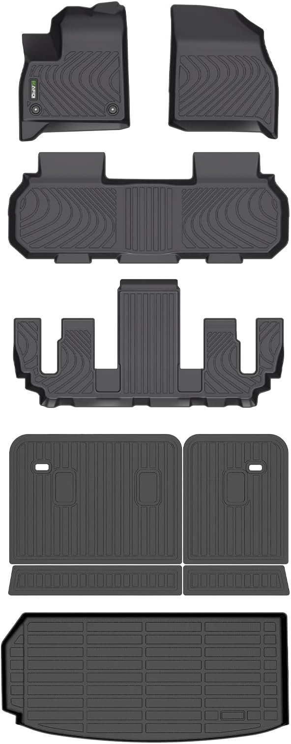HAFIDI® Floor Mats & Cargo Liner & Seatback Cargo Set for 2024 2025 2026 Chevy Traverse 7 Seats & 2025 2026 Buick Enclave & 2024-2026 GMC Acadia 7 Seats (Not for 2024 Traverse Limited)