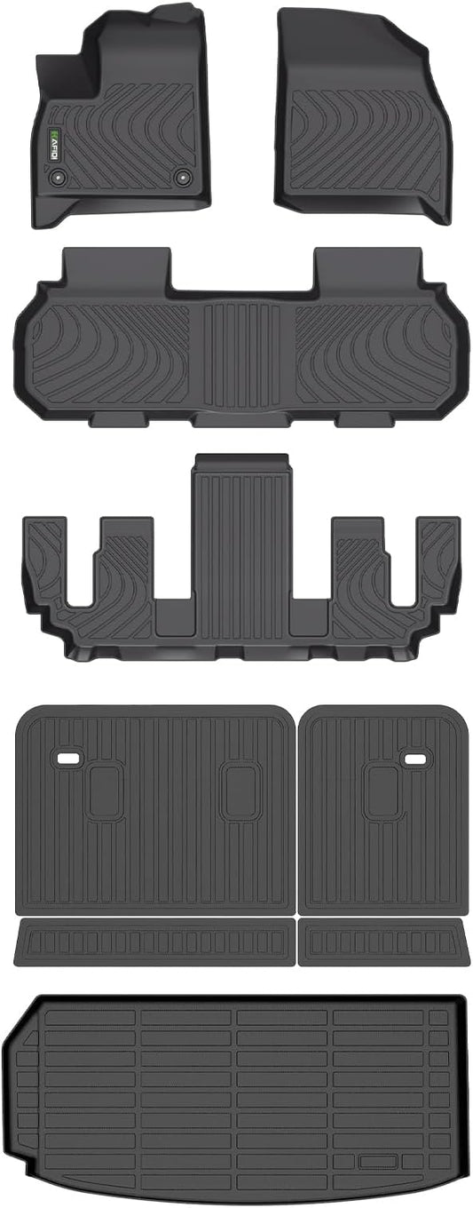 HAFIDI® Floor Mats & Cargo Liner & Seatback Cargo Set for 2024 2025 2026 Chevy Traverse 7 Seats & 2025 2026 Buick Enclave & 2024-2026 GMC Acadia 7 Seats (Not for 2024 Traverse Limited)