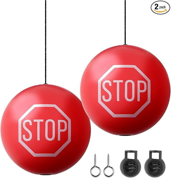 2PCS Garage Tennis Ball Parking Aid,Anti-Collision Hanging Garage Parking Aids for Cars with 13ft Rope,Universal Garages Parkings Stops Ball Garages Accessories for Car Truck SUV (Red/2PCS)