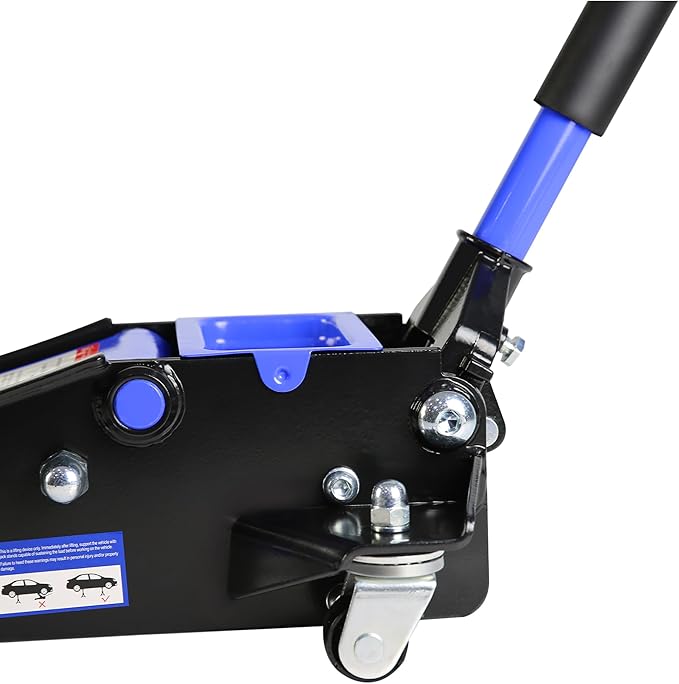 3.5 Ton Low Profile Floor Jack, Heavy Duty With Dual Pistons Quick Lift Pump, Steel Car Adjustable Height 4"-21", Hydraulic Trolley 7000 LBS Capacity, Blue