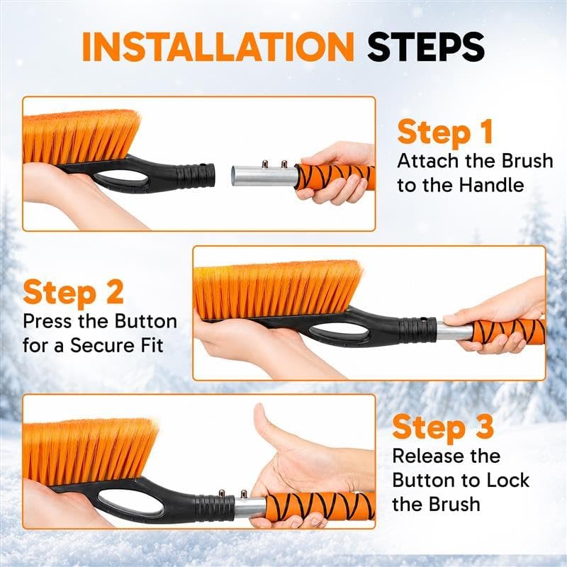 EcoNour 27" Ice Scrapers for Car Windshield, Snow Brush for Car Cleaning