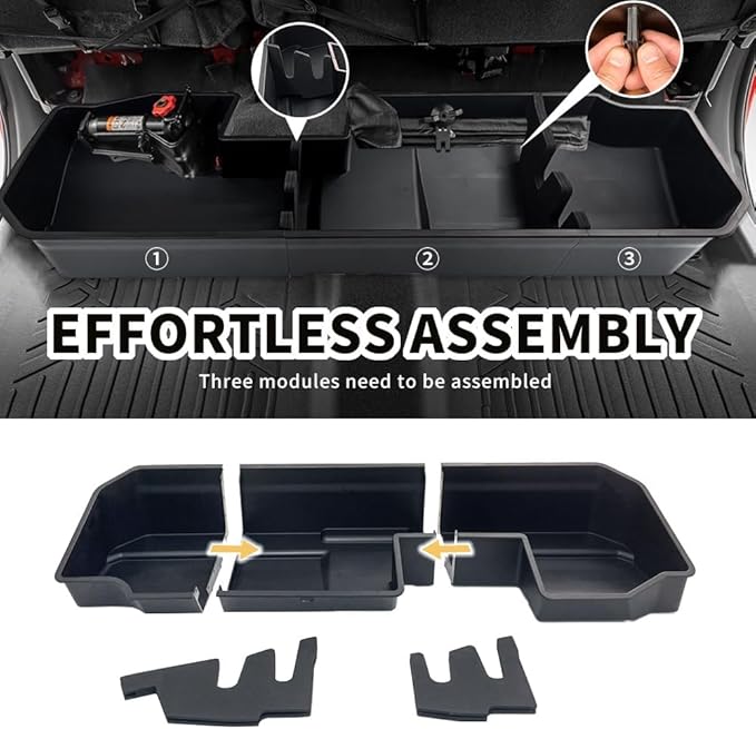 MAXDOM Under Seat Storage Organizer Box for (2019-2026) Chevy Silverado 1500 / GMC Sierra 1500 (2020-2026) 2500HD 3500HD | Double & Crew Cab Rear Underseat