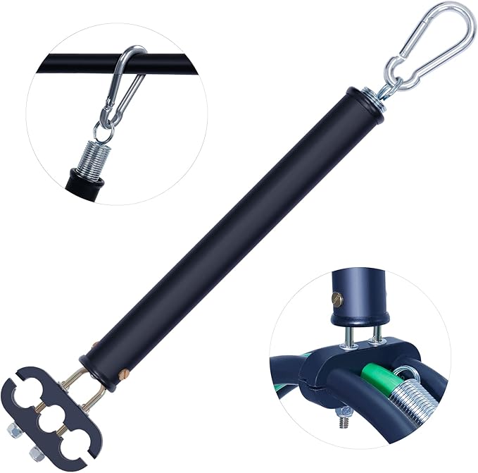 CheeMuii 20" Single Tender Spring Kit Heavy Duty ABS Air Line Hose Tracker Tender Kit with 3 Hose Holders for Semi Truck Trailer Tractor