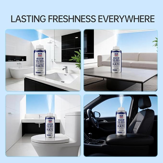 GLODWAY Car Air Freshener Spray, Cedar Cologne Scent, 6 OZ Odor Eliminator,4 Pack, for Cars, Trucks, RVs, Home