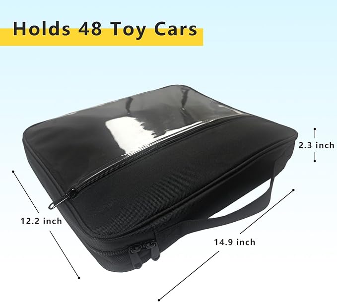 48 Slots Toy Cars Storage Case Compatible with Hot Wheels, Hotwheels Carrying Case forMatchbox Cars,Mini Toys.Hot Wheels Storage (Black Bag Only)