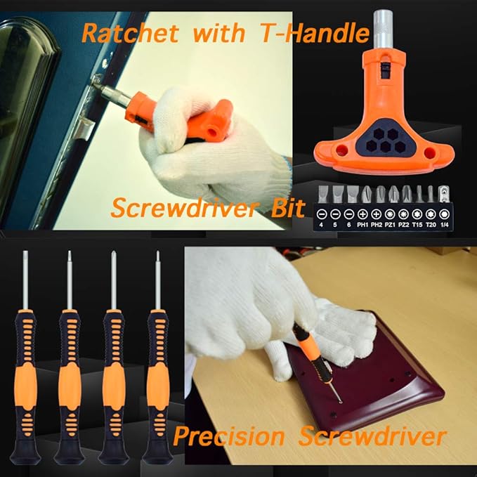 Tool Set,48-Piece Home Tool Kit for Men Women Homeowner,Household Basic Tool Set with Case for Home Maintenance and DIY Projects