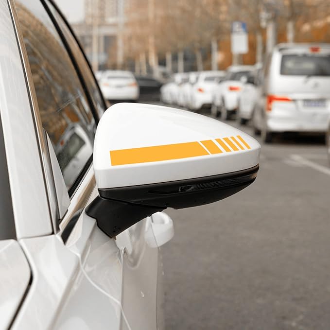 SINGARO Car Rear View Mirror Stickers Decor Car Body Sticker Vinyl 4pcs (Yellow)