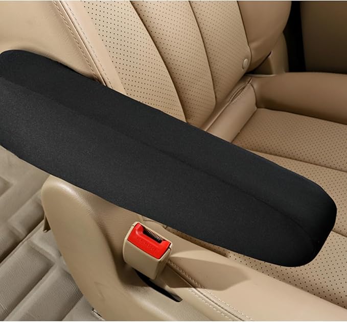 AUCELI 2 Pcs Car Front Seat Armrest Covers, Cloth Fabric Armrest Protectors, Direct Replacement Center Console Lid Armrest Cover Skin, Universal Accessories for Car, SUV, Truck and Van