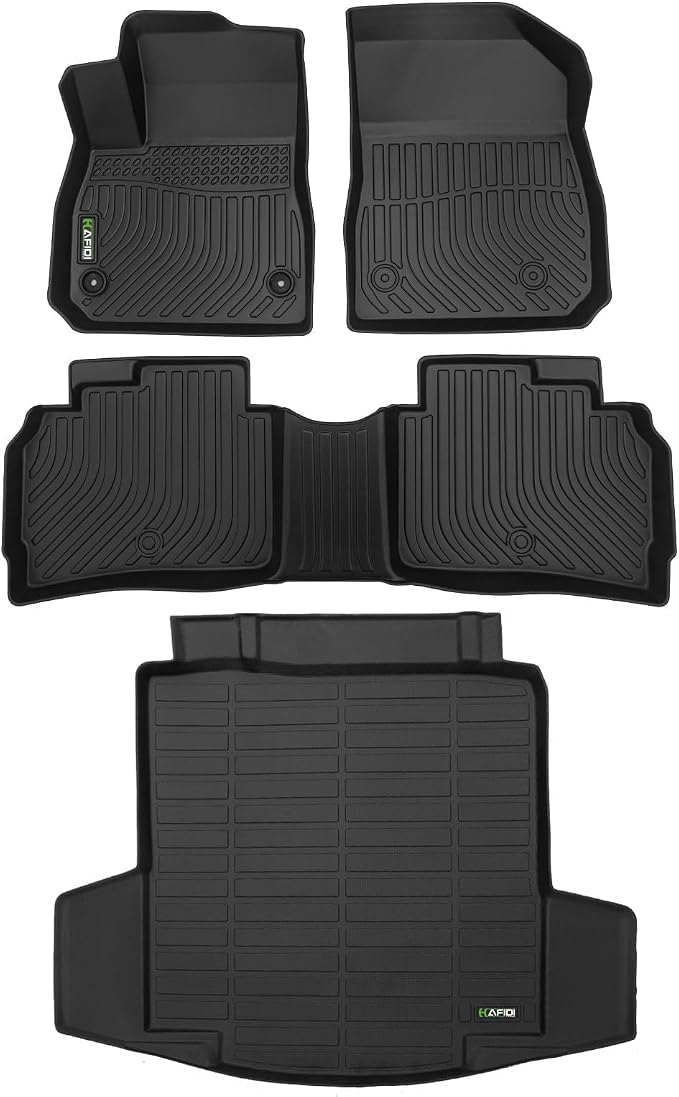 HAFIDI® Floor Mats & Cargo Liner Fit for 2016-2024 2025 Chevy Malibu Car Mats for Malibu All Weather Floor Liners Protection TPE Anti-Slip Automotive Full Set Custom Malibu Accessories - Black