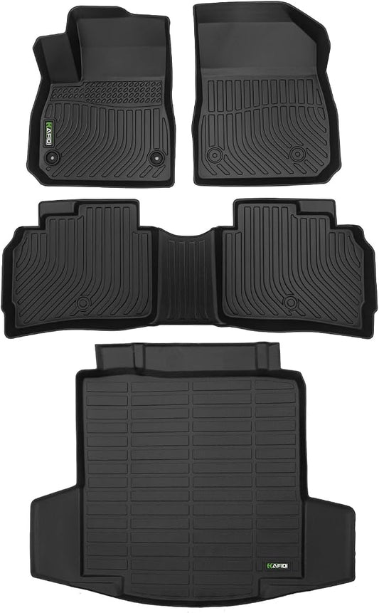 HAFIDI® Floor Mats & Cargo Liner Fit for 2016-2024 2025 Chevy Malibu Car Mats for Malibu All Weather Floor Liners Protection TPE Anti-Slip Automotive Full Set Custom Malibu Accessories - Black