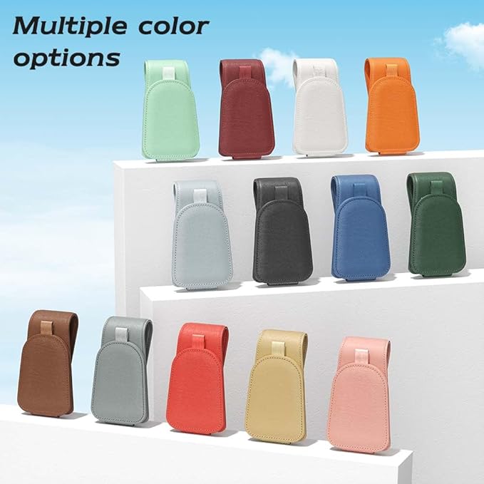 Sotfamily Sunglass Holder for Car Visor, Suede Cloth Magnetic Sunglass Organizer for Car Accessories, 2 Packs, Light Gray