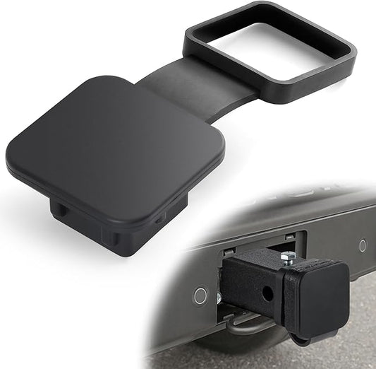 UYYE 2 Inch Rubber Trailer Hitch Cover, Rubber Hitch Tube Cover Plug Cap, Car Exterior Accessories Fits for Most Vehicles Hitch Receivers, Hitch Cover Tube Plug Cap (Black)
