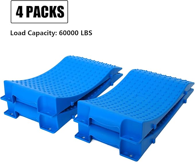 Tire Saver Ramps Anti-Slip Pads Design 4 Pack Car Tire Wheel Ramps for Flat Spot and Flat Tire Prevention, Anti-Slip Pads for Storage Carrying Bag Easy to Store