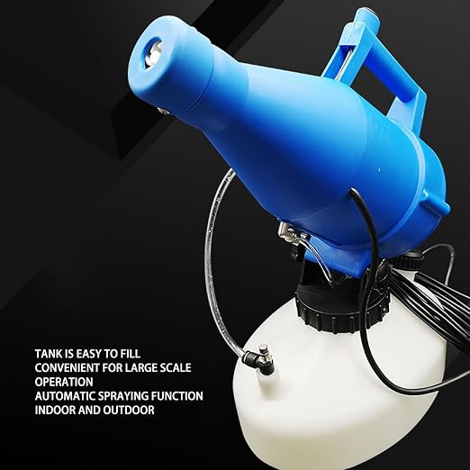 Portable Electric ULV Fogger Sprayer, Electric ULV Portable Fogger Sprayer Machine Atomizer Mist Cold 32.8ft Spraying for Hotel School 4.5L(1.2 Gallon) (US Plug 110V)