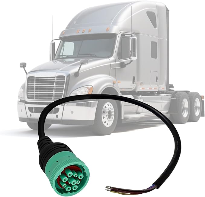 Type 2 Green J1939 9 Pin to Open Cable Adapter,J1939 DIY Diagnostic Cable Connector for Heavy Duty Trucks and Commercial Vehicles,Work with Truck Diagnostic Scan Tools/Code Reader(19.68inch)