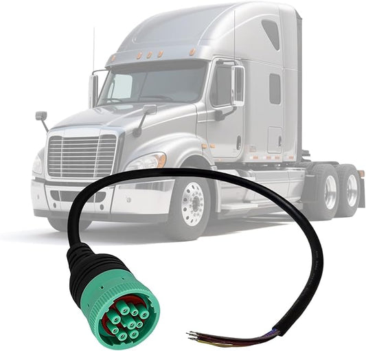 Type 2 Green J1939 9 Pin to Open Cable Adapter,J1939 DIY Diagnostic Cable Connector for Heavy Duty Trucks and Commercial Vehicles,Work with Truck Diagnostic Scan Tools/Code Reader(19.68inch)